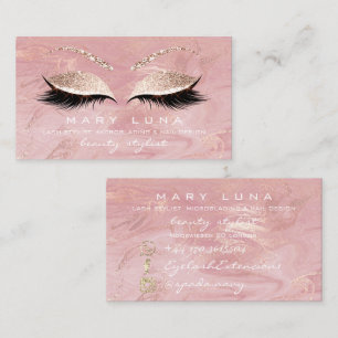 Carte De Visite L'artiste maquillage Eyebrows Lashes Extensi Pink 