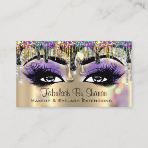 Carte De Visite L'artiste maquilleuse Holographe Glam au violet d'
