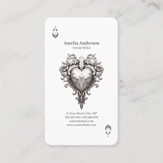 Carte De Visite L'As Des Coeurs Argent Baroque (Devant)