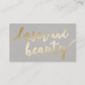 Carte De Visite Laser & Beauté Esthéticien Élégant Script or (Devant)