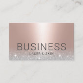 Carte De Visite Laser & Skin Beauté Salon Esthétique Rose Or (Devant)