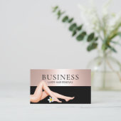 Carte De Visite Laser Soins de la peau Rose Gold Black Salon (Debout devant)