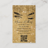 Carte De Visite lash and brow artist qr code golden sparkles (Devant)