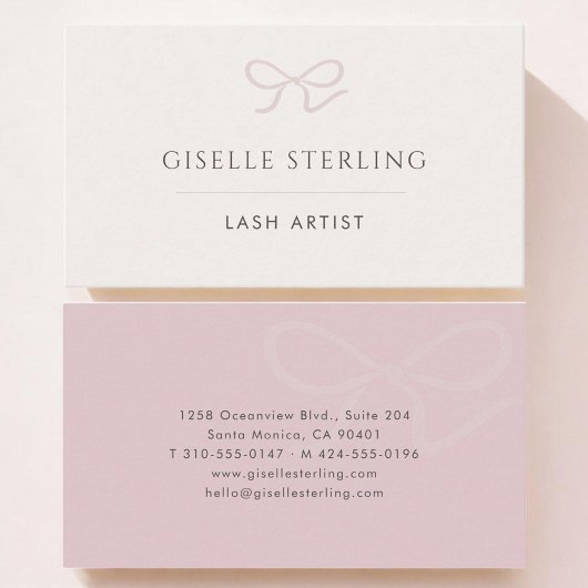 Carte De Visite Lash Artist Pink Bow
