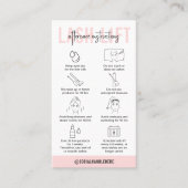 Carte De Visite Lash Ascenseur Instructions pour les soins postéri (Devant)