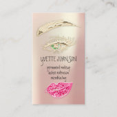 Carte De Visite Lash Brow Maquillage permanent QRCode Gold Kiss Ro (Devant)