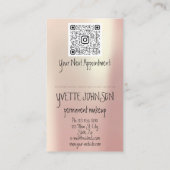 Carte De Visite Lash Brow Maquillage permanent QRCode Gold Purple (Dos)