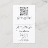 Carte De Visite Lash Brow Permanent Maquillage Logo QR Code Lèvres (Dos)