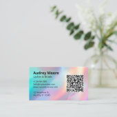 Carte De Visite Lash Brows Logo Code QR (Debout devant)