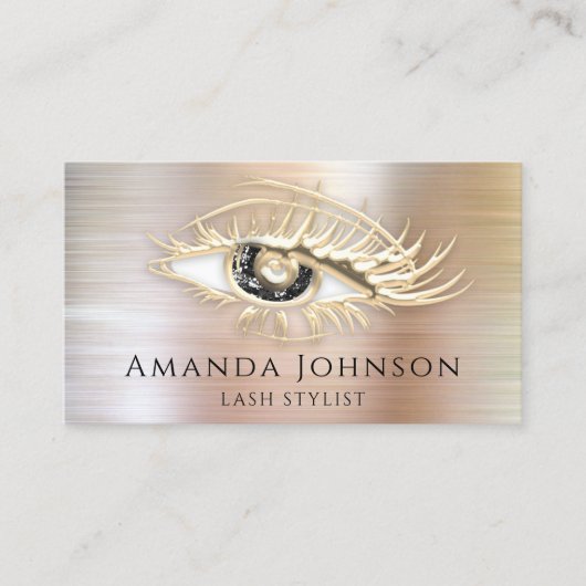 Carte De Visite Lash Brows maquillage Logo Black Eye QrCode Rose O (Devant)