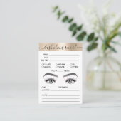 Carte De Visite Lash Client Record Ajouter Logo Simple Modern Mini (Debout devant)