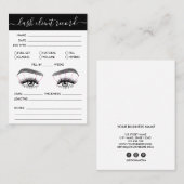 Carte De Visite Lash Client Record Ajouter Logo Simple Modern Mini (Devant / Derrière)