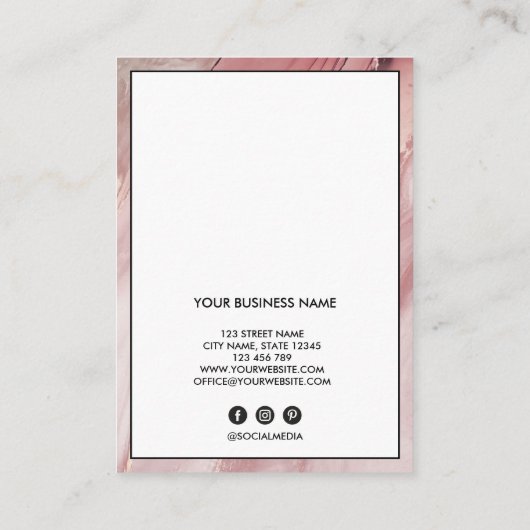 Carte De Visite Lash Client Record Ajouter un logo (Dos)