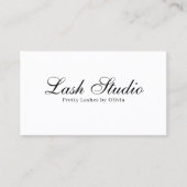 Carte De Visite Lash de beauté brillant blanc et noir (Devant)