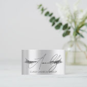 Carte De Visite Lash de maquillage Lash QR LOGO Microblade Silver  (Debout devant)