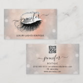 Carte De Visite Lash de maquillage professionnel QR Code Eyes Brot (Devant / Derrière)