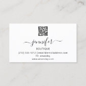 Carte De Visite Lash de maquillage professionnel QR Code Logo rose (Dos)