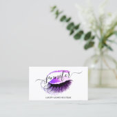 Carte De Visite Lash de maquillage professionnel QR Code Logo rose (Debout devant)
