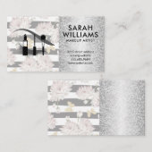 Carte De Visite Lash des yeux | Papillons à motifs floraux | Textu (Devant / Derrière)