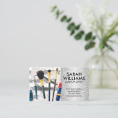 Carte De Visite Lash des yeux | Papillons floraux | Pinceaux Mua (Debout devant)