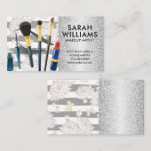 Carte De Visite Lash des yeux | Papillons floraux | Pinceaux Mua (Devant / Derrière)