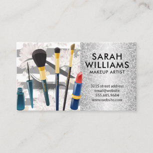 Carte De Visite Lash des yeux   Papillons floraux   Pinceaux Mua