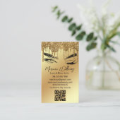 Carte De Visite lash et brow artiste qr code golden driden (Debout devant)