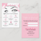 Carte De Visite Lash extensions Pink Afcare Référer un ami (Devant / Derrière)
