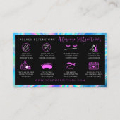 Carte De Visite Lash Extensions post-soins Holographique Parties s (Dos)