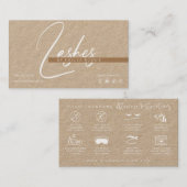 Carte De Visite Lash Extensions post-soins papier Kraft Premium (Devant / Derrière)