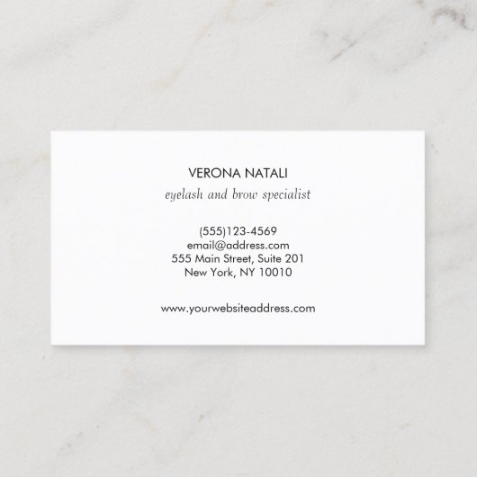 Carte De Visite Lash Extensions White Bokeh (Dos)