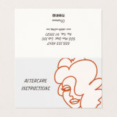 Carte De Visite Lash Eyelash Extensions Instructions AfterCare (Extérieur déplié)