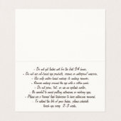 Carte De Visite Lash Eyelash Extensions Instructions AfterCare (Intérieur déplié)