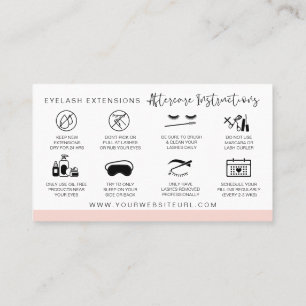 Carte De Visite Lash Instructions pour les soins postérieurs Ajou