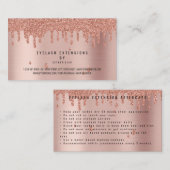 Carte De Visite Lash Instructions pour les soins postérieurs Rose  (Devant / Derrière)