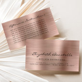 Carte De Visite Lash Instructions pour les soins postérieurs Rose 