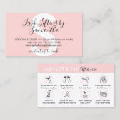Carte De Visite Lash Lift and Tint Afcare Post Instruction (Devant / Derrière)