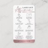 Carte De Visite Lash Lift & Tint Afcare Guide Bronze Rose Gold (Devant)