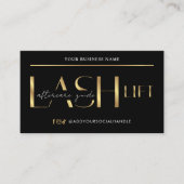 Carte De Visite Lash Lift & Tint Afcare Guide Glam Black & Gold (Devant)