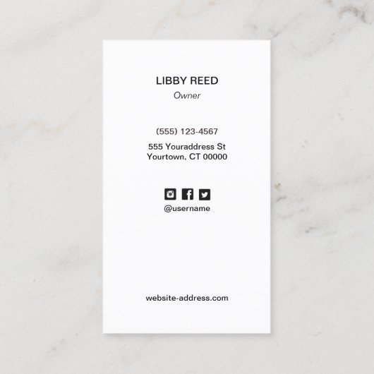 Carte De Visite Lash moderne Eyelash Extensions Brows Beauté Salon (Dos)
