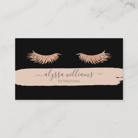 Carte De Visite Lash Services Moderne Elégant Aquarelle (Devant)