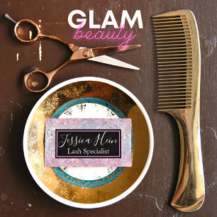 Carte De Visite Lash Spécialiste Monogramme Parties scintillant Sc