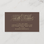 Carte De Visite Lash stylist modern typography script brown (Dos)