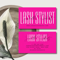 Lash styliste typographie moderne script néon rose