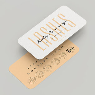 Carte De Visite Lash Tech Beauté Peach Caramel Punch Loyalty Card