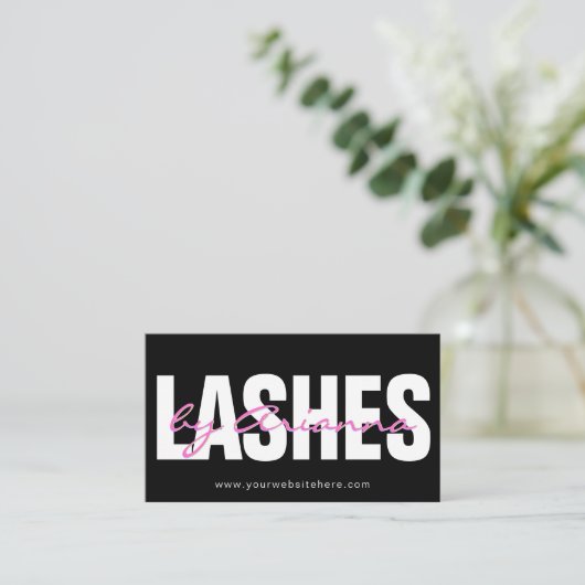 Carte De Visite Lash Tech Eyelash Extensions Lashes Boutique Neon  (Debout devant)