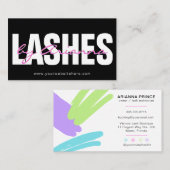 Carte De Visite Lash Tech Eyelash Extensions Lashes Boutique Neon  (Devant / Derrière)