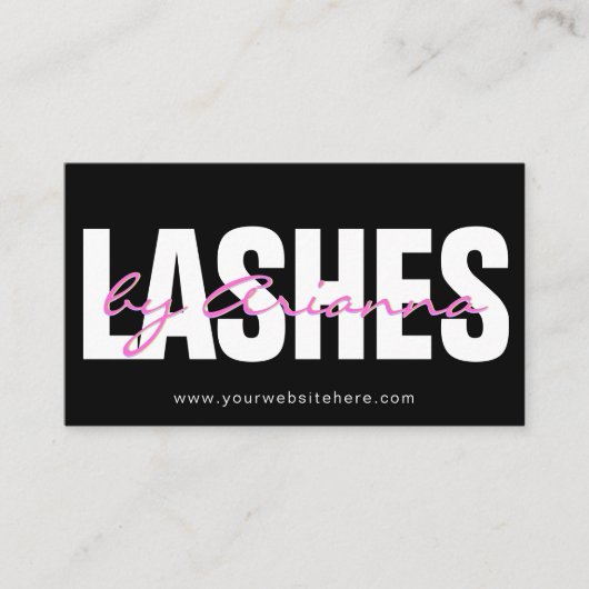Carte De Visite Lash Tech Eyelash Extensions Lashes Boutique Neon  (Devant)