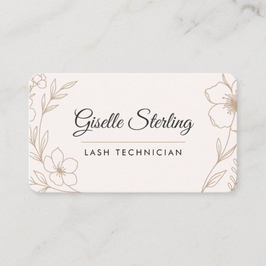 Carte De Visite Lash Tech Floral (Devant)