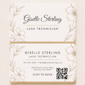 Carte De Visite Lash Tech Floral QR Code Professional